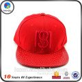 leather strap flat brim baseball cap/red leather snapback hats